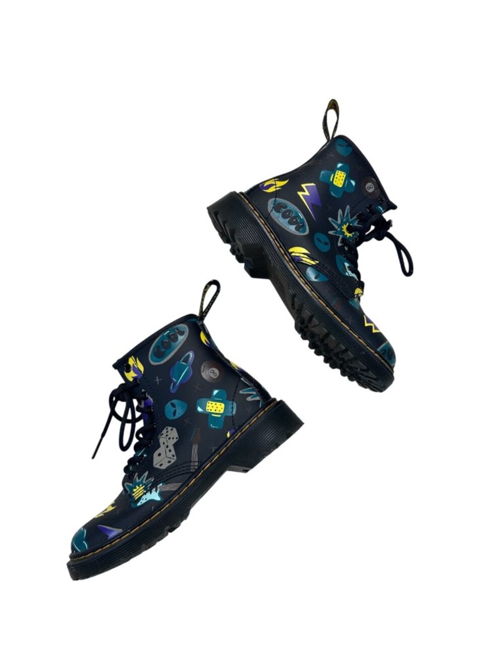 Dr. Martens Junior 1460 Sticker Print Leather Boot 13 US Kids School Streetwear